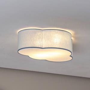 TK Lighting Deckenleuchte Cloud, blau, 43 cm lang, Textil, Wolke, E27
