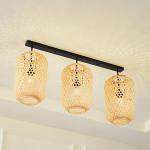 Lucande Deckenleuchte Jorick, 3-flg., L&auml;nge 104,5cm, Bambus