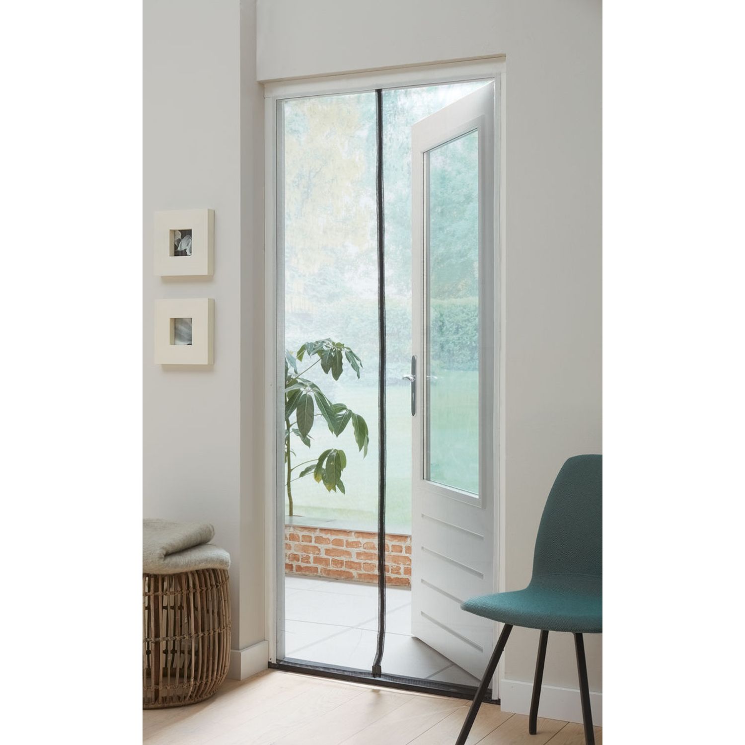 CanDo Hordeur Standaard - Magneethor - Wit Profiel - Zwart Gaas - 95x235cm
