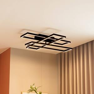 Lucande LED-Deckenlampe Tjado, 94 cm lang, schwarz, Metall