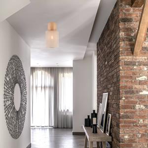 Envostar Asolita Tischleuchte Holzfu&szlig; Schirm beige