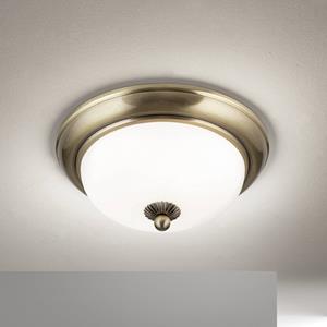 Orion Deckenleuchte Empire, &Oslash; 26,5 cm, altmessing, Glas opal matt