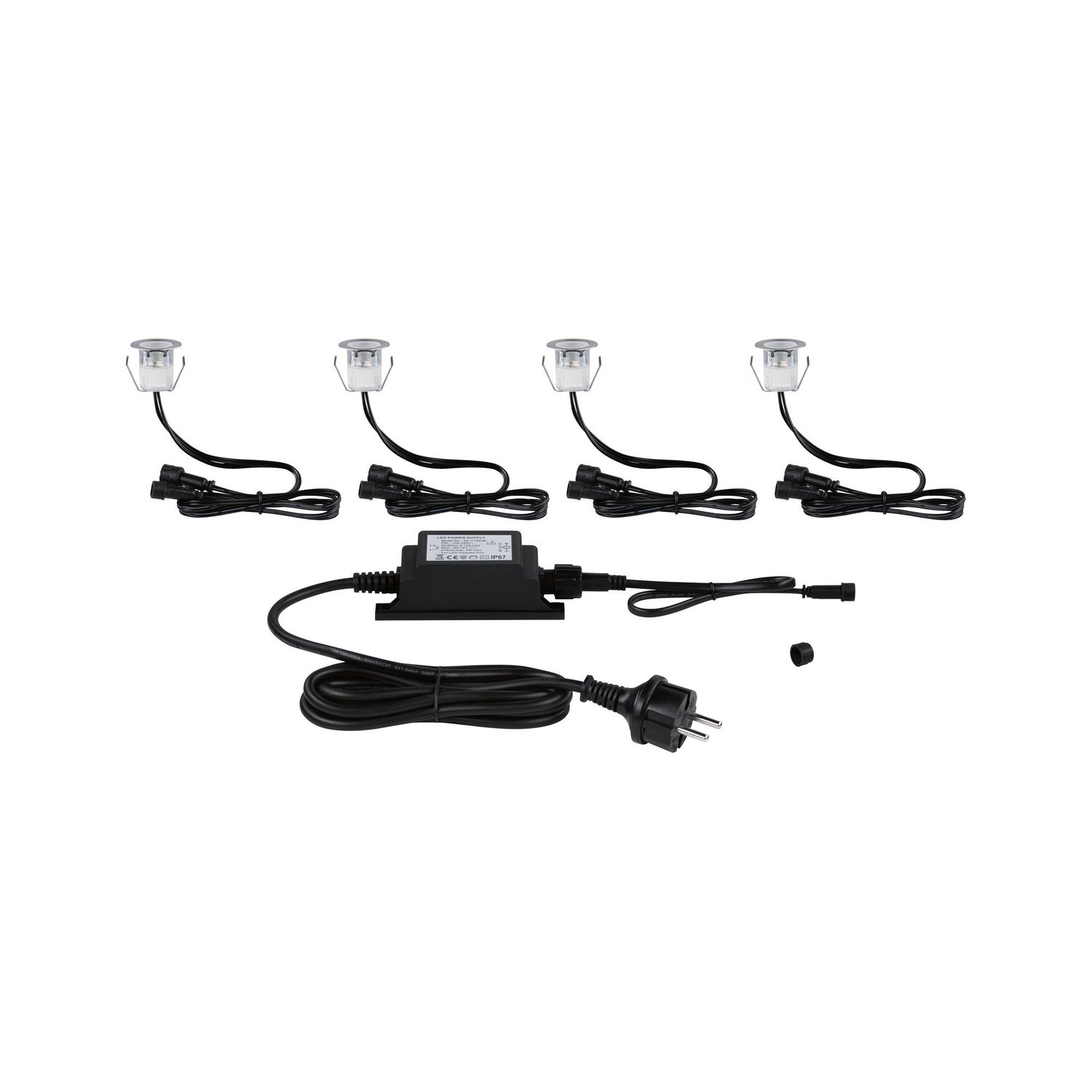 Paulmann Outdoor Link & Light Grondspots Zilver Set 0,8w 4 Stuks
