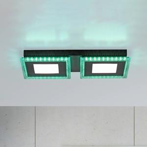 JUST LIGHT. LED plafondlamp Acri CCT RGB afstandsbed. 44x20cm
