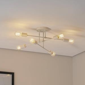 HELam Deckenleuchte Cambridge, 6-flammig, sandfarben, Metall