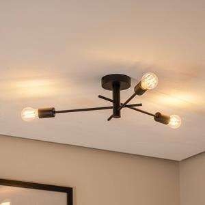 Argon Deckenleuchte Garos, schwarz, Stahl, dreiflammig