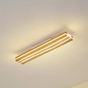 Lucande LED-Deckenleuchte Silja, Holz, 100 cm, 3000K