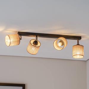 Luminex Deckenspot Adeline Juteschirme 4-fl. lang