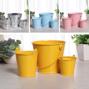 Hello Garden Ijzeren hangende bloempot tuin balkon muur verticale emmer houder vat aanbod S donkerpaarse kleur