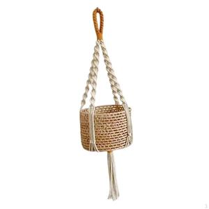 Hobbies Plantenhanger Macramé Decoratieve Bloempothouder Standaard Boho Geweven Touw Hangende Plantenmand Design A