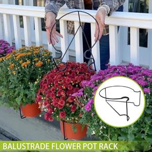Logiful Balkonleuning Bloempothouder Zwevende leuning Plantenbakplank Metaal Binnen Buiten Verticale trap Hangende plantenpot Clip Standbeugel zwart