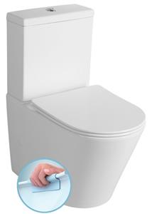 Sapho Paco rimless compact staand toilet met spoelsysteem wit