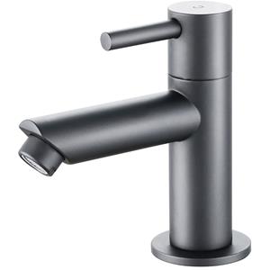 BES LED Toiletkraan - Fonteinkraan - Koudwaterkraan 1/2 - Leoni Crinty - Opbouw - PVD - Gunmetal Grijs