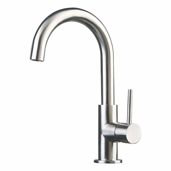 <QuerySet [<AttributeOption: Sento Stainless>]> Wastafelkraan Sento RVS met rond gebogen uitloop loodvrij