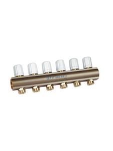 Pettinaroli Linear manifold 1x3/4/18 with thermostatic option or electrical control for return pipes compression ends without Fittingen 3 outlets
