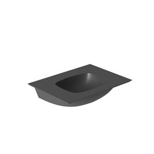Salenzi Wastafel  Nur 62x46 cm Keramiek Mat Zwart 1 kraangat (incl. bijpassende afvoerplug)