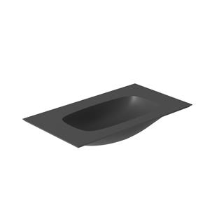 Salenzi Wastafel  Nur 82x46 cm Keramiek Mat Zwart zonder kraangat (incl. bijpassende afvoerplug)