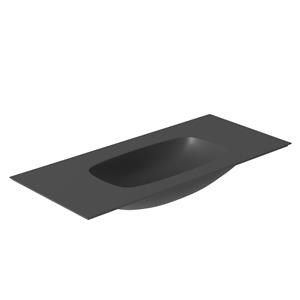 Salenzi Wastafel  Nur 102x46 cm Keramiek Mat Zwart zonder kraangat (incl. bijpassende afvoerplug)