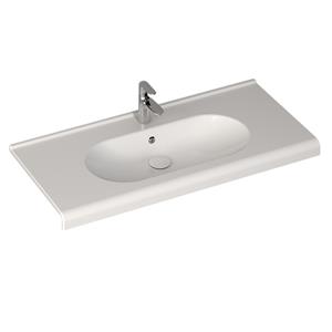 Sanicare Wastafel  Q9 Inclusief Kraangat en Overloop 100x47cm Keramisch Wit (exclusief meubel)