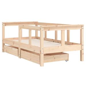 vidaXL Kinderbedframe met lades 70x140 cm massief grenenhout
