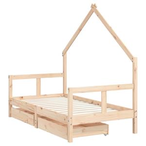 vidaXL Kinderbedframe met lades 80x160 cm massief grenenhout