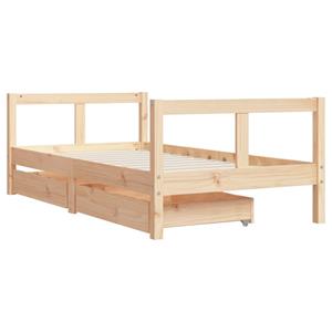 vidaXL Kinderbedframe met lades 80x160 cm massief grenenhout