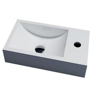 Sanilux Fontein  Recto 40x22x10 cm Solid Surface (Kraangat Rechts)