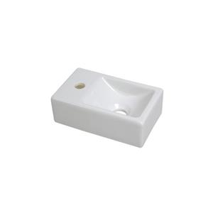 Plieger Mini Fontein  30x18 cm Keramiek Glans Wit (kraangat links)