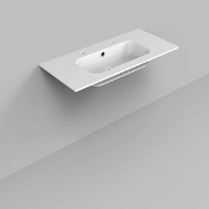 Arcqua Wastafel  Marble 100 2 kraangaten glans wit