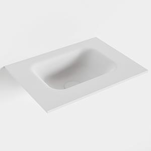 Mondiaz LEX Talc solid surface inleg wastafel voor toiletmeubel 40cm. Positie wasbak midden