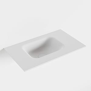 Mondiaz LEX Talc solid surface inleg wastafel voor toiletmeubel 50cm. Positie wasbak links