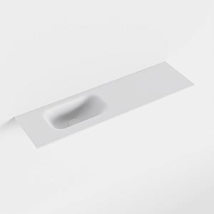 Mondiaz EDEN Talc solid surface inleg wastafel voor toiletmeubel 80cm. Positie wasbak links