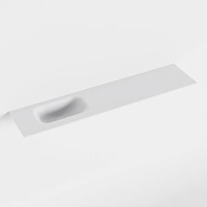 Mondiaz EDEN Talc solid surface inleg wastafel voor toiletmeubel 100cm. Positie wasbak links