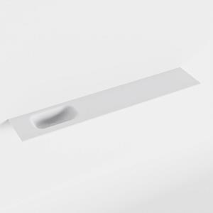 Mondiaz EDEN Talc solid surface inleg wastafel voor toiletmeubel 120cm. Positie wasbak links