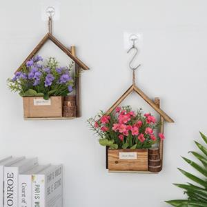 Lucky Market Houten wandgemonteerde plank Plant Bloempot Rek Woondecoratie Plant Bloempot Planken Kamerdecoratie A