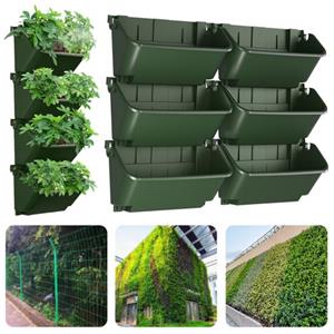 Hercules Verticale tuinplanter 350ml zelfbewaterende bloempot hangende aan de muur gemonteerde stapelbare bloempot voor kruiden bloemen vetplanten 1pc zwart