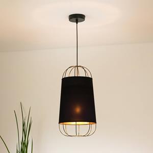 Duolla Lantaarn kleine hanglamp, textiel, metaal, zwart