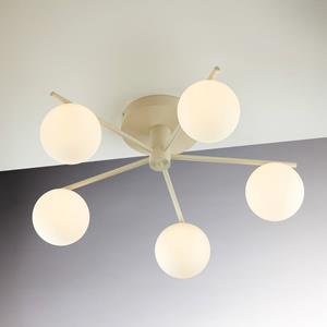 Jupiter Deckenleuchte Prato, creme, Glas, 5-flammig