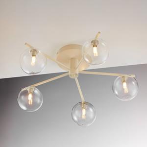 Jupiter Deckenleuchte Prato, creme/klar, Glas, 5-flammig