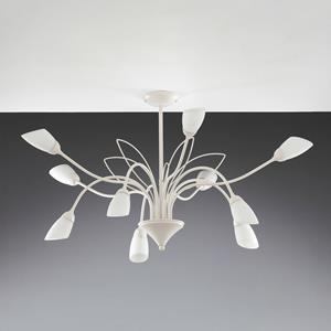 Jupiter Deckenleuchte Gloriosa, Glas, creme, 10-flammig