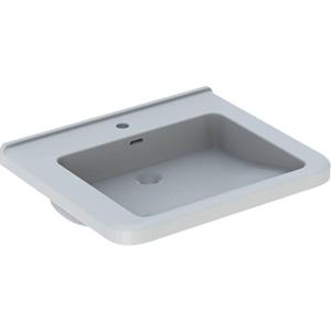 Geberit 300 Comfort Square rolstoelwastafel met kraangat met overloop 65x55x15.5cm inclusief KeraTect wit s8309800001g