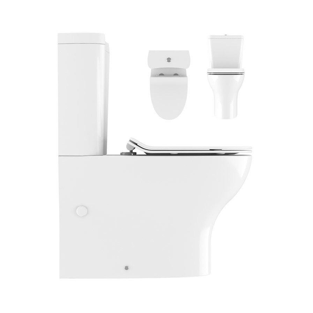 Crosswater KAI Duobloktoilet - zonder reservoir - zonder zitting - afvoerbocht - 35.5x64x40cm - keramiek wit KL6005CW