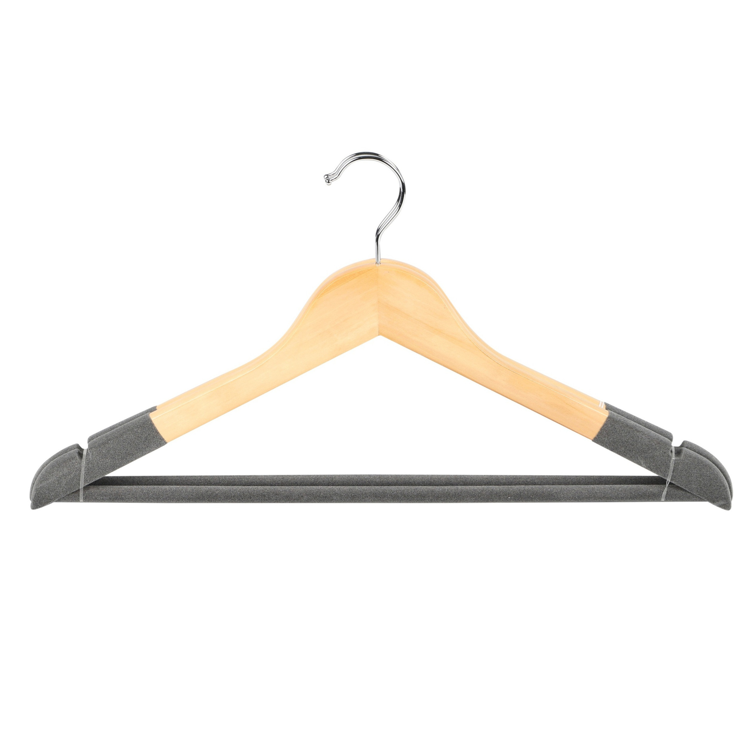 Urban Living Kledinghangers Nordic - grijs - 2x stuks - hout -
