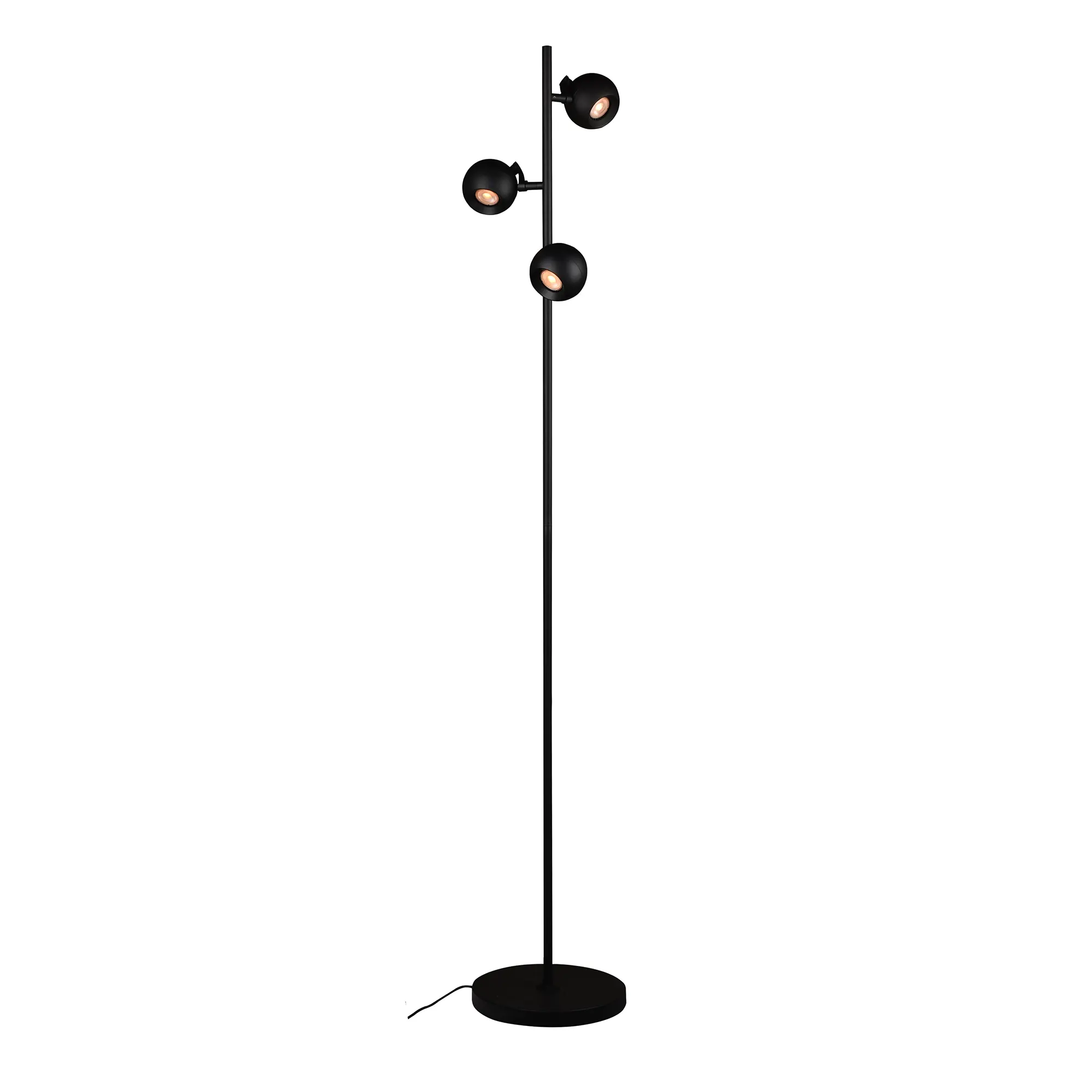 Artdelight Vloerlamp Bolero 3 lichts H 160 cm zwart
