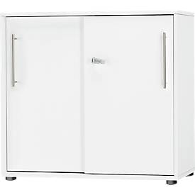 Schäfer Shop Select Start Off schuifdeurkast, 2 OH, afsluitbaar, B 800 x D 420 x H 788 mm, hout, wit/wit