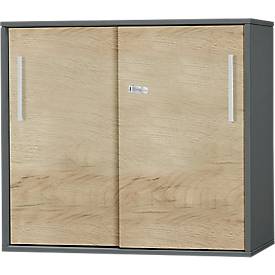 Schäfer Shop Select Schäfer Shop  Select SET UP aanbouw-/opzetschuifdeurkast, 2 OH, B 800 x D 420 x H 726 mm, grafiet/eikendecor