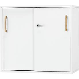 Schäfer Shop Select Start Off Schuifdeurkast hout, 2 OH, afsluitbaar, B 800 x D 420 x H 726 mm, hout, wit