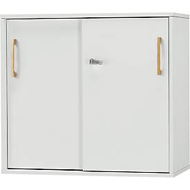 Schäfer Shop Select Start Off Schuifdeurkast hout, 2 OH, afsluitbaar, B 800 x D 420 x H 726 mm, hout, lichtgrijs