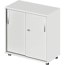 Schäfer Shop Select Schuifdeurkast LOGIN, 2 ordnerhoogten, B 800 x D 420 x H 744 mm, lichtgrijs/lichtgrijs