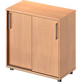 Schäfer Shop Genius Schuifdeurkast TETRIS WOOD, 2 ordnerhoogten, B 800 mm, hoogte incl. glijders, beukenpatroon